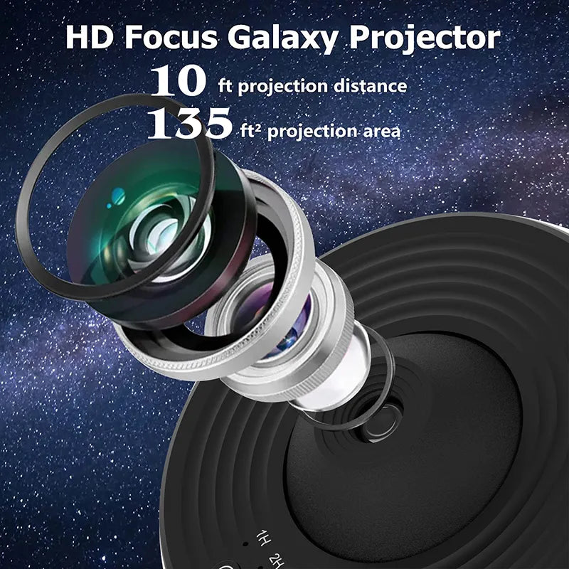 Projecteur de ciel étoilé et de galaxie, rotatif à 360 °